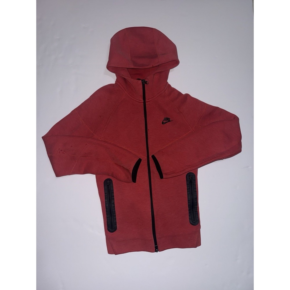 Nike Tech Fleece Full Zip Hoodie University Red Heather FB7921-672 Mens S